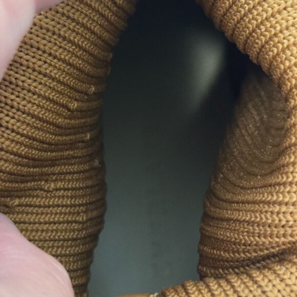 Everlane Women's Size 8 The Glove Sock Boots Toffee Brown Ribbed Knit Block Heel - Picture 9 of 11